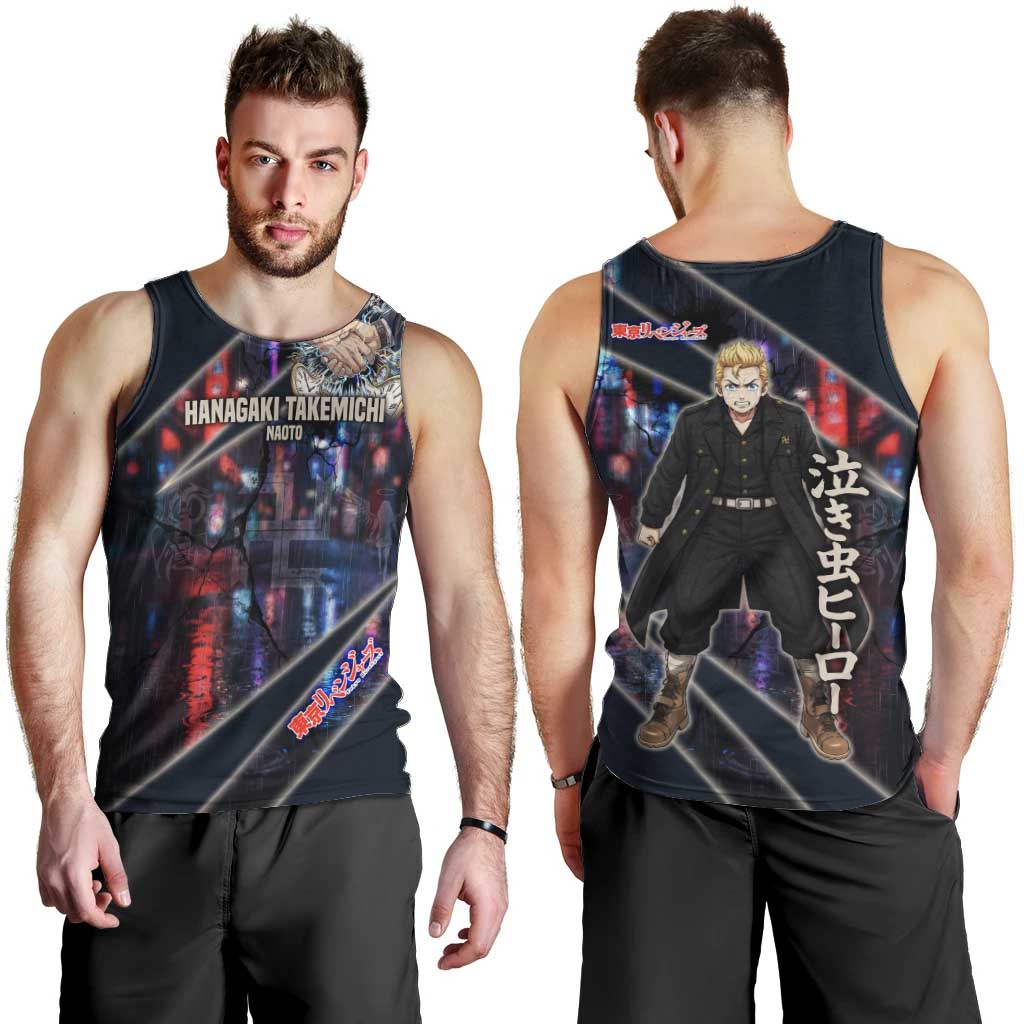 Hanagaki Takemichi Naoto Men Tank Top Neon Time-Travel Urban Art Style