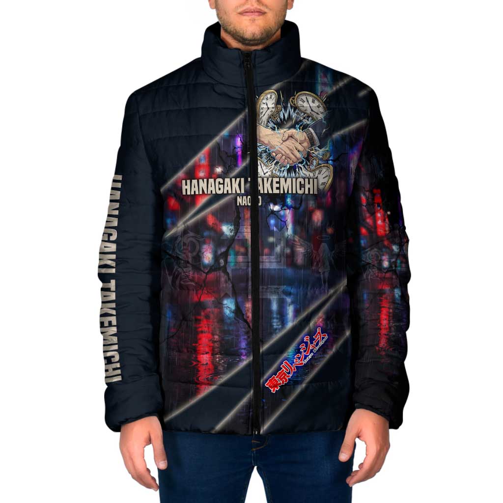 Hanagaki Takemichi Naoto Padded Jacket Neon Time-Travel Urban Art Style