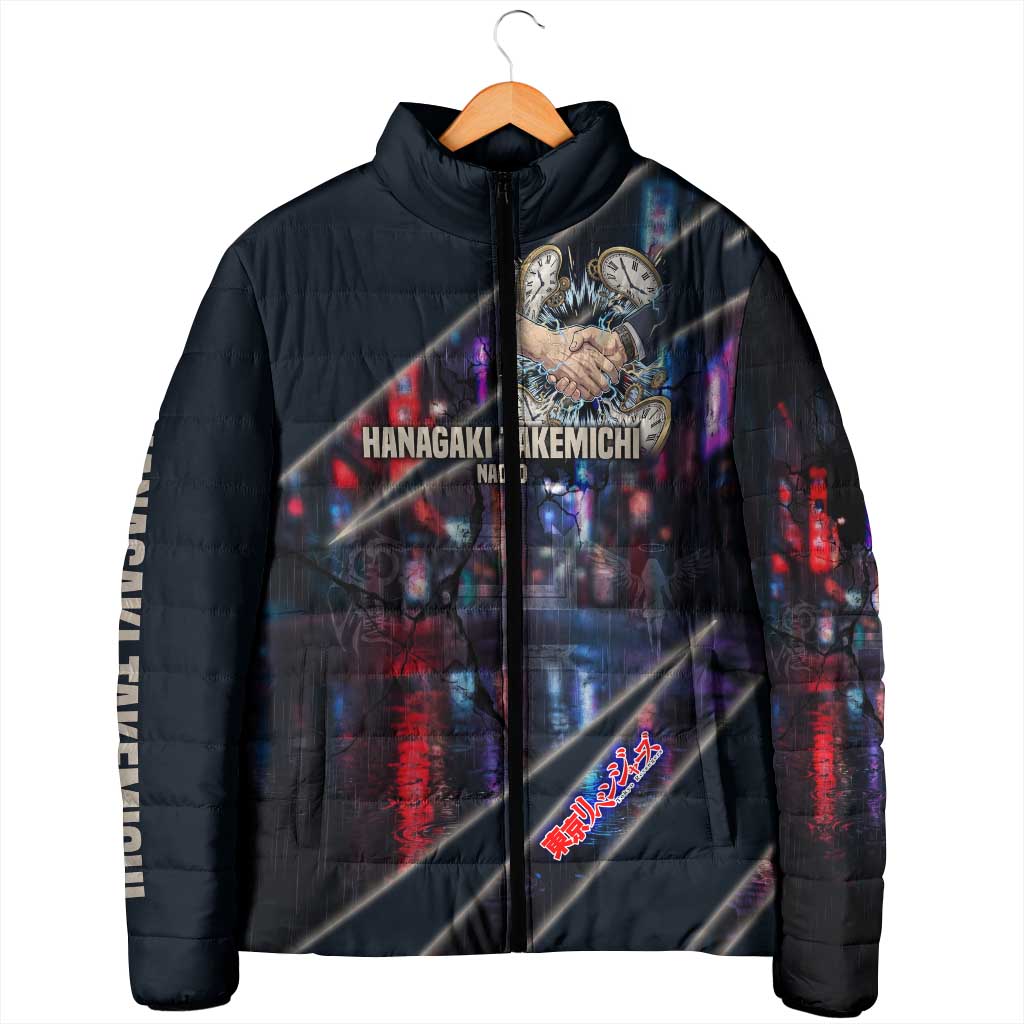 Hanagaki Takemichi Naoto Padded Jacket Neon Time-Travel Urban Art Style