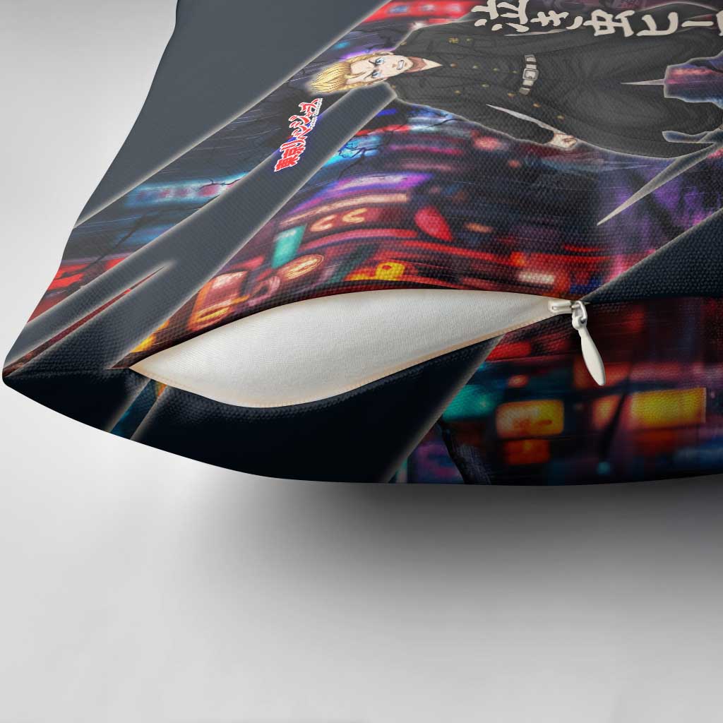 Hanagaki Takemichi Naoto Pillow Cover Neon Time-Travel Urban Art Style