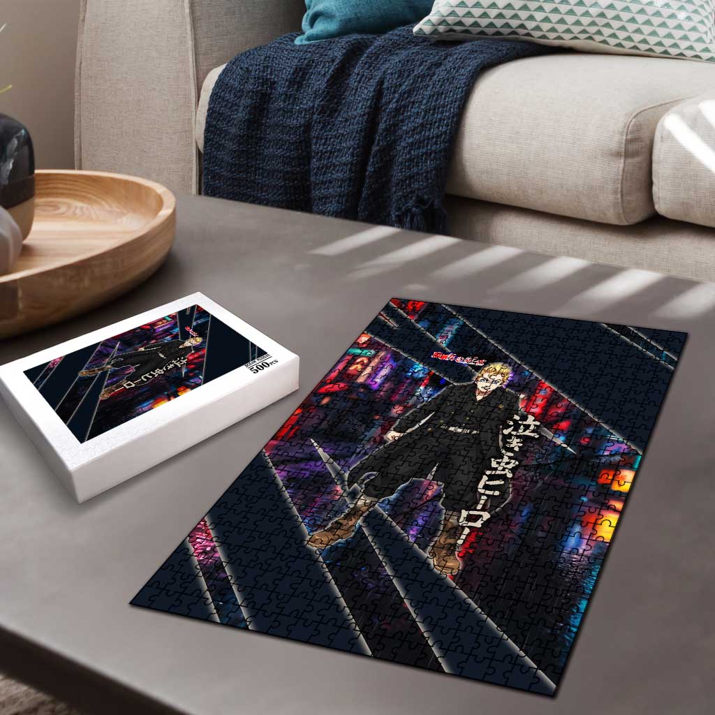 Hanagaki Takemichi Naoto Puzzle Neon Time-Travel Urban Art Style
