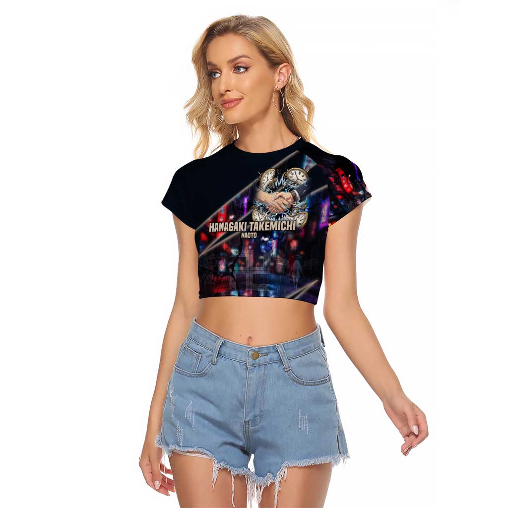 Hanagaki Takemichi Naoto Raglan Cropped T Shirt Neon Time-Travel Urban Art Style