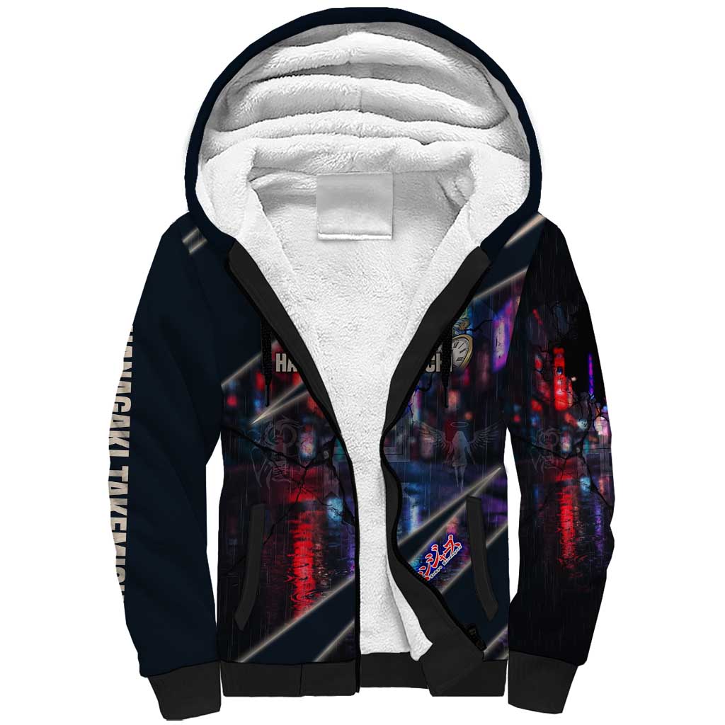 Hanagaki Takemichi Naoto Sherpa Hoodie Neon Time-Travel Urban Art Style