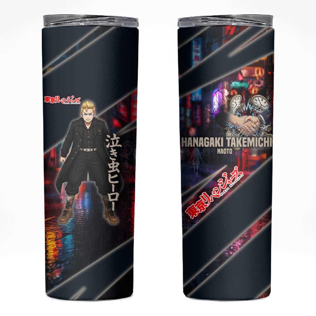 Hanagaki Takemichi Naoto Skinny Tumbler Neon Time-Travel Urban Art Style