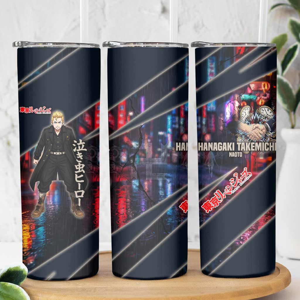 Hanagaki Takemichi Naoto Skinny Tumbler Neon Time-Travel Urban Art Style