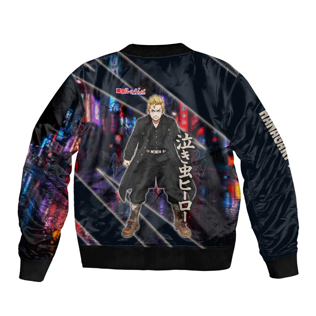 Hanagaki Takemichi Naoto Sleeve Zip Bomber Jacket Neon Time-Travel Urban Art Style
