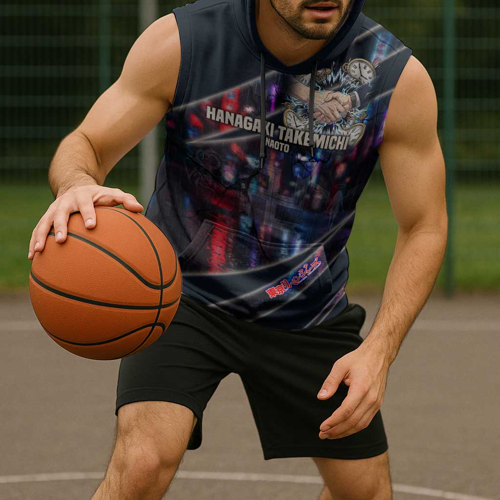 Hanagaki Takemichi Naoto Sleeveless Hoodie Neon Time-Travel Urban Art Style