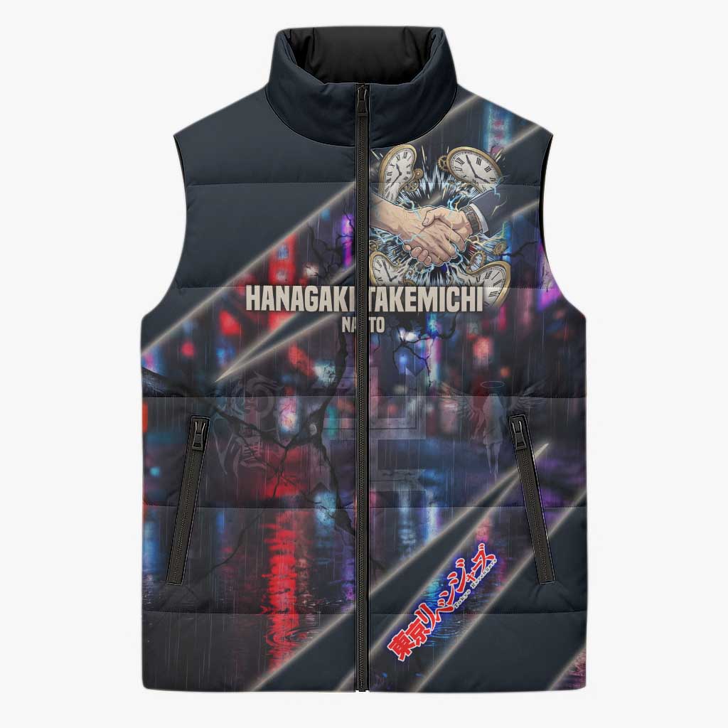 Hanagaki Takemichi Naoto Sleeveless Puffer Jacket Neon Time-Travel Urban Art Style