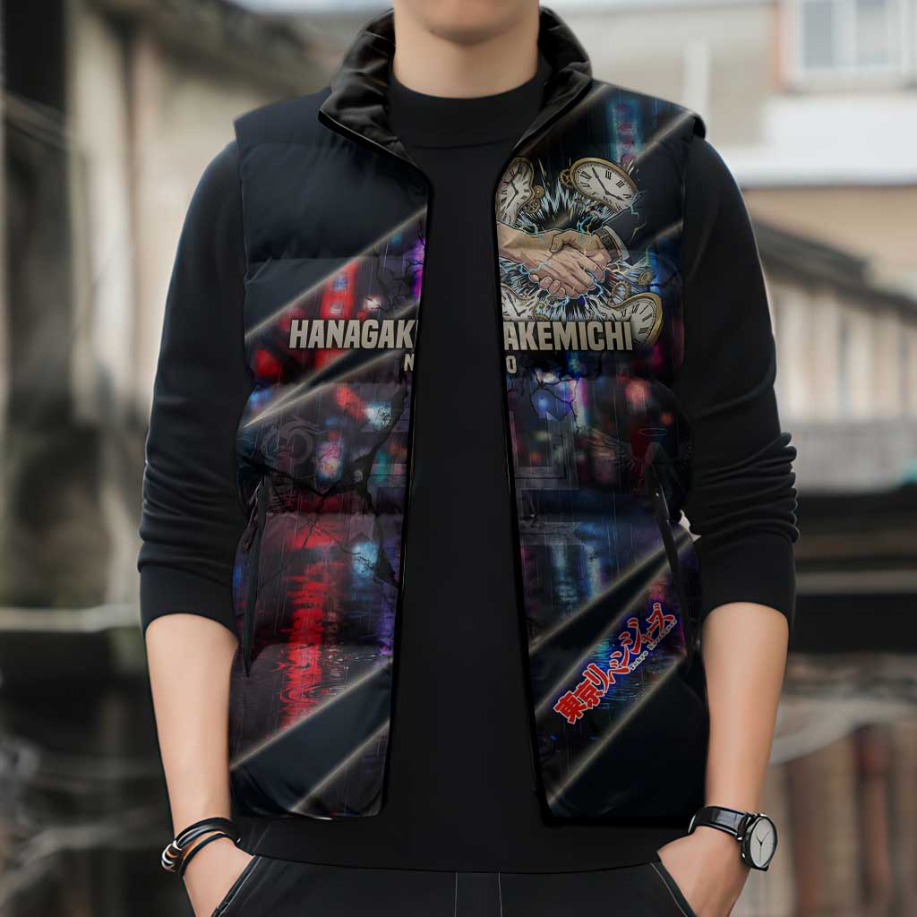 Hanagaki Takemichi Naoto Sleeveless Puffer Jacket Neon Time-Travel Urban Art Style