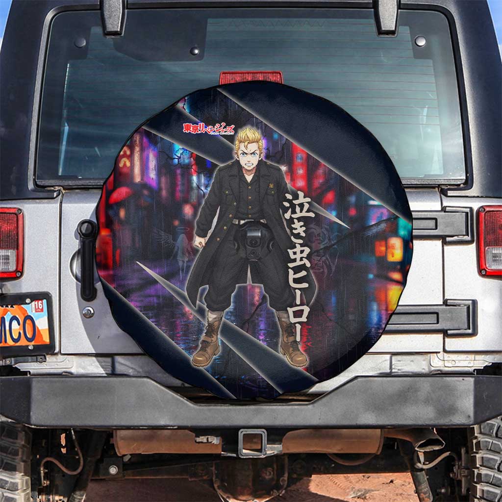 Hanagaki Takemichi Naoto Spare Tire Cover Neon Time-Travel Urban Art Style