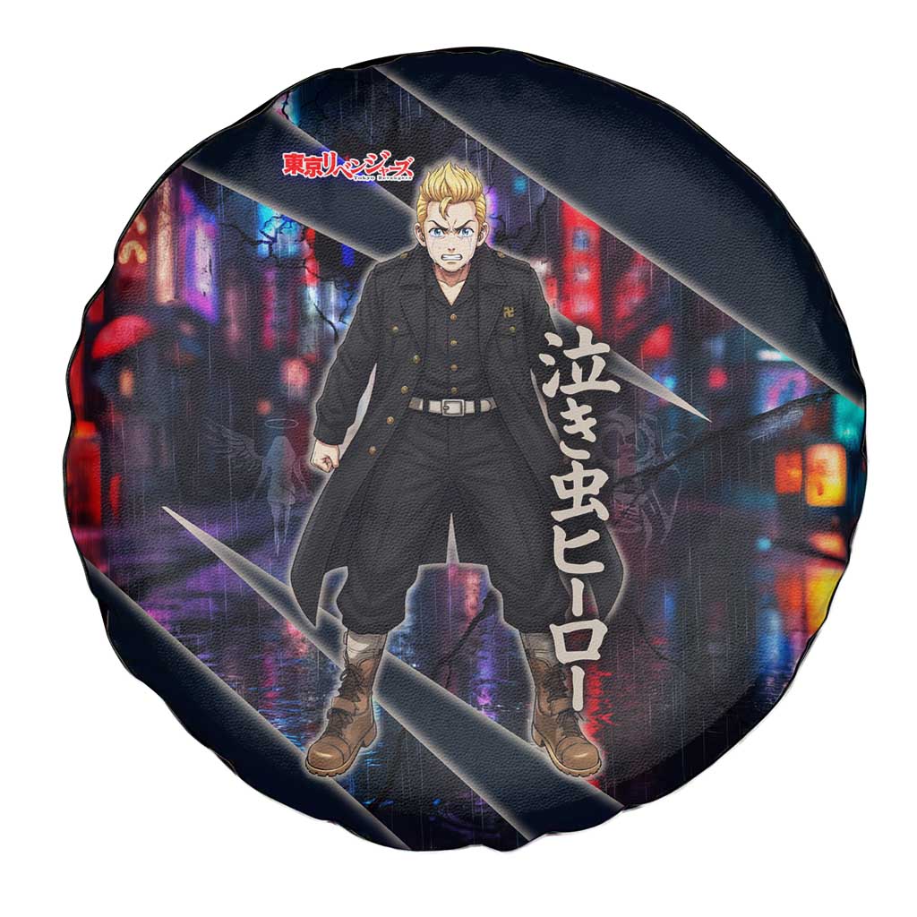 Hanagaki Takemichi Naoto Spare Tire Cover Neon Time-Travel Urban Art Style