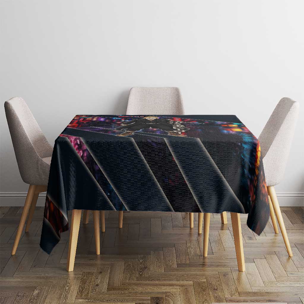 Hanagaki Takemichi Naoto Tablecloth Neon Time-Travel Urban Art Style