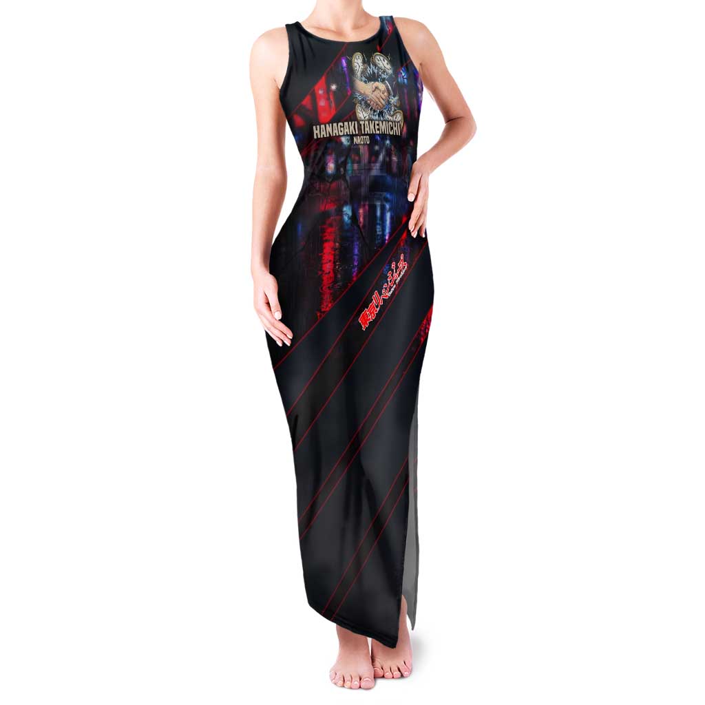 Hanagaki Takemichi Naoto Tank Maxi Dress Neon Time-Travel Urban Art Style