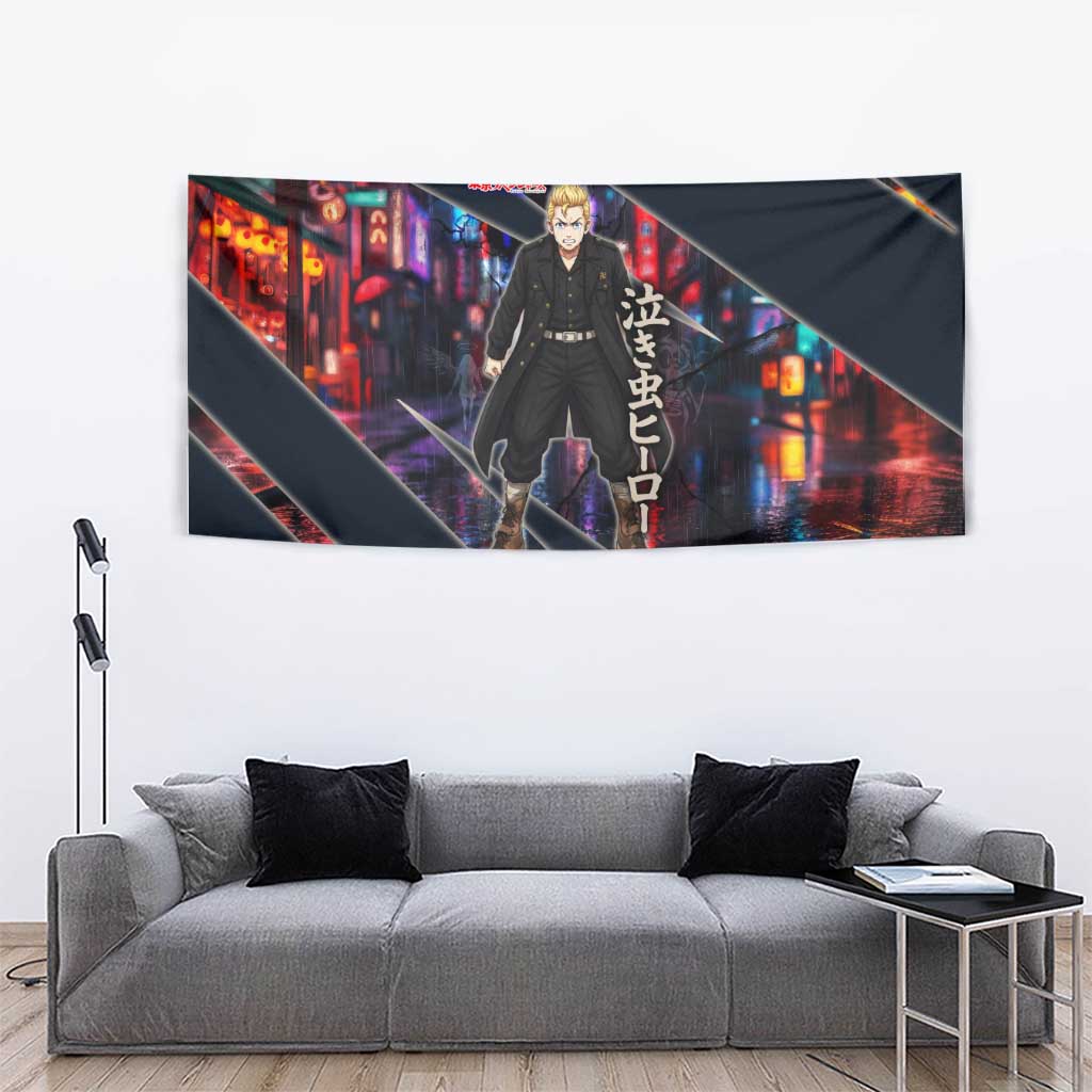 Hanagaki Takemichi Naoto Tapestry Neon Time-Travel Urban Art Style