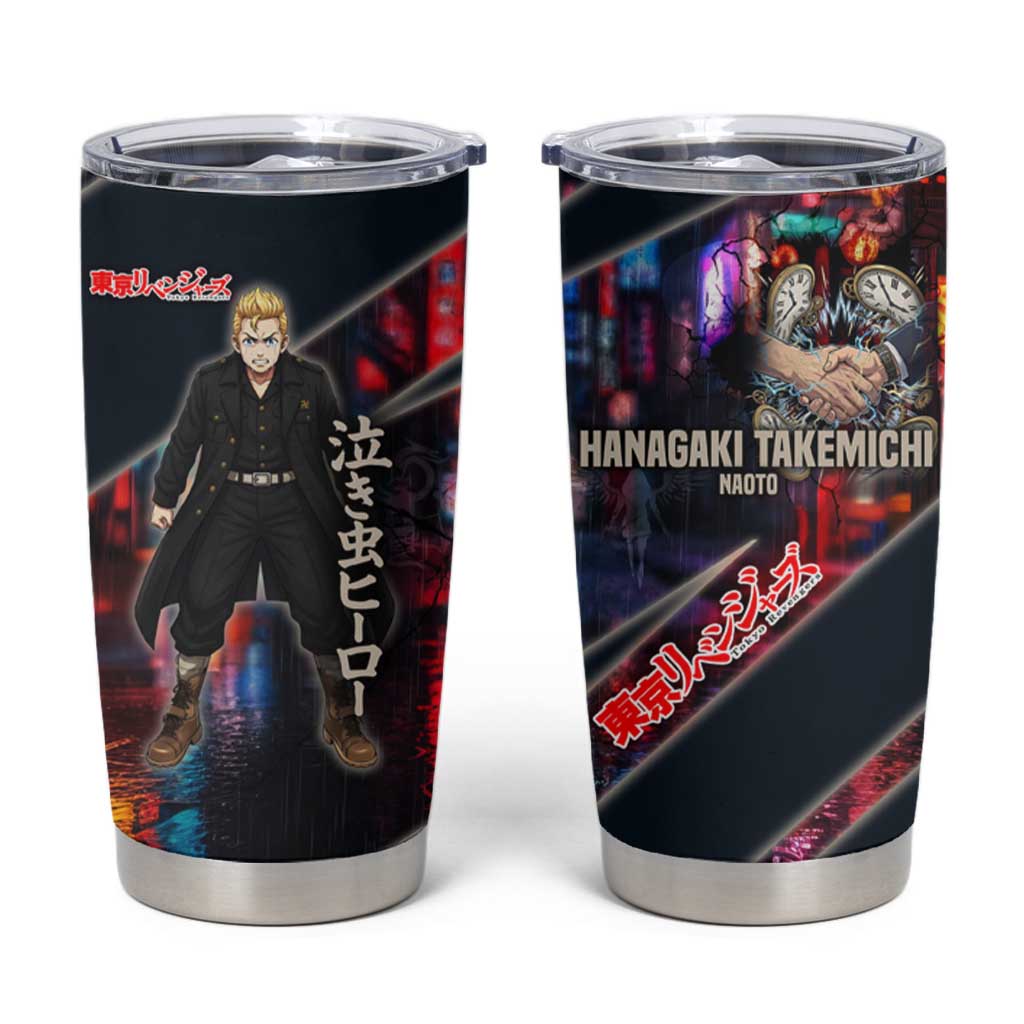 Hanagaki Takemichi Naoto Tumbler Cup Neon Time-Travel Urban Art Style