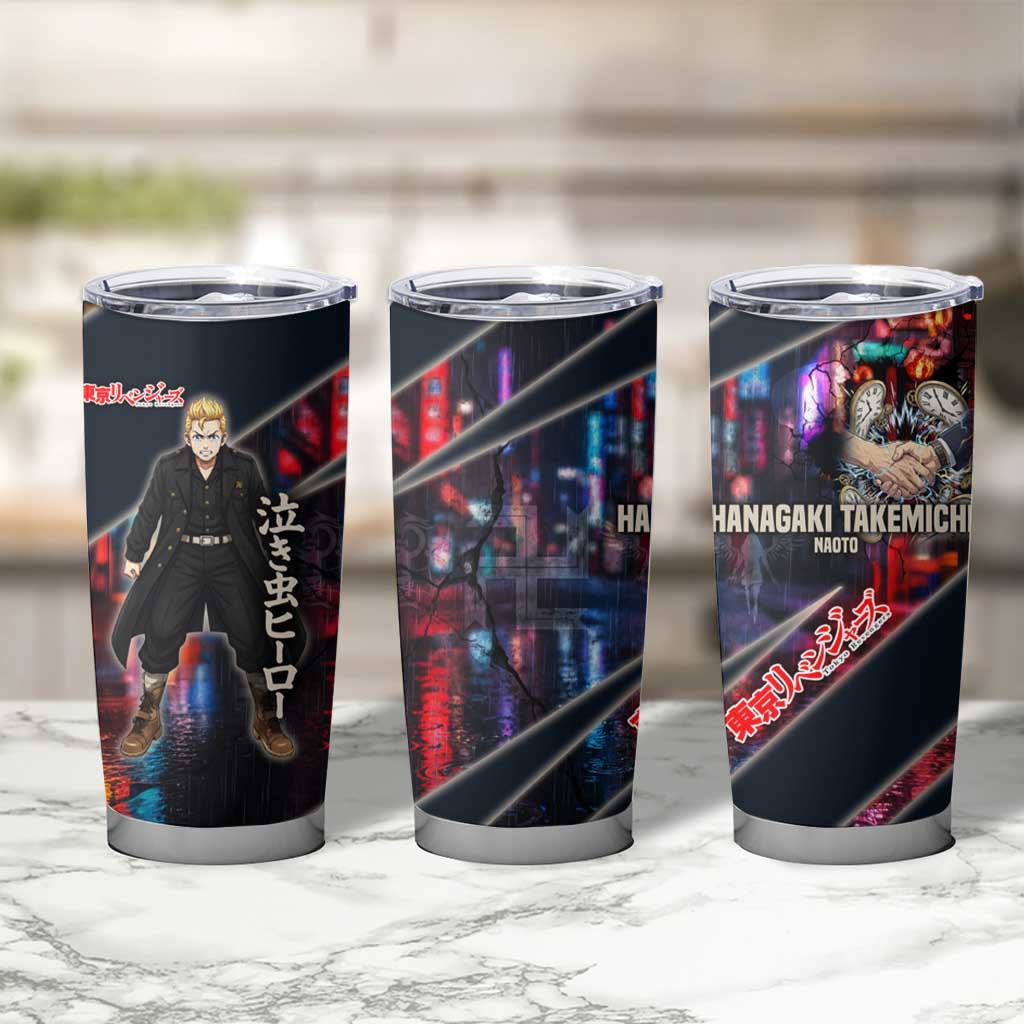 Hanagaki Takemichi Naoto Tumbler Cup Neon Time-Travel Urban Art Style