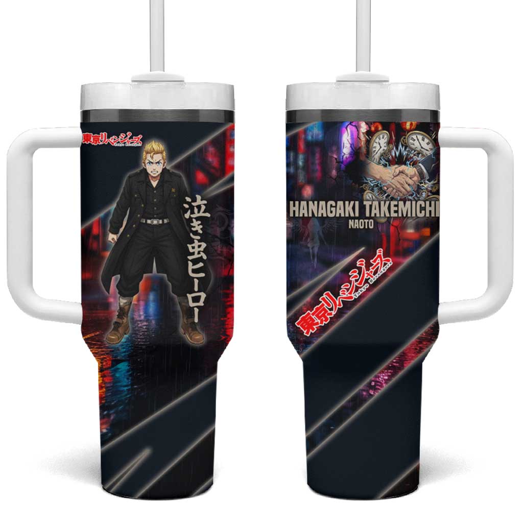 Hanagaki Takemichi Naoto Tumbler With Handle Neon Time-Travel Urban Art Style