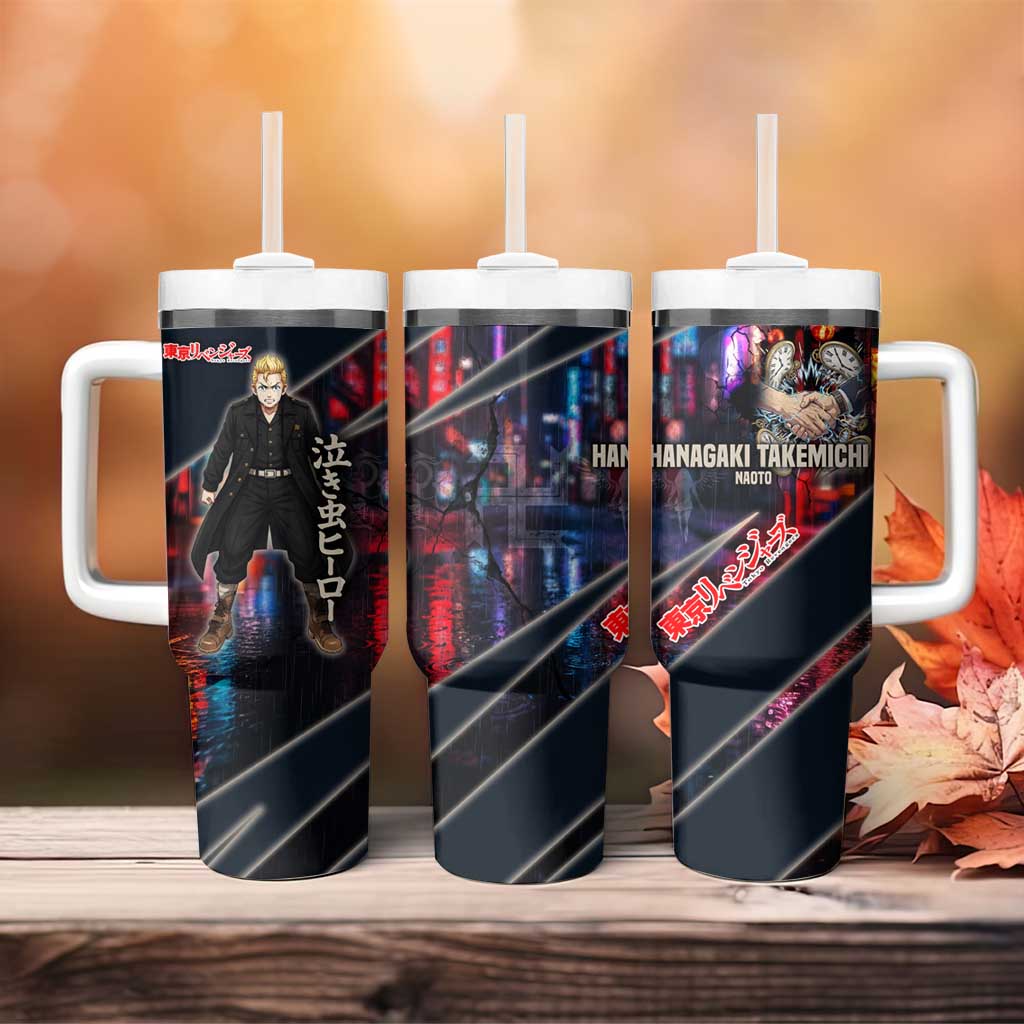 Hanagaki Takemichi Naoto Tumbler With Handle Neon Time-Travel Urban Art Style