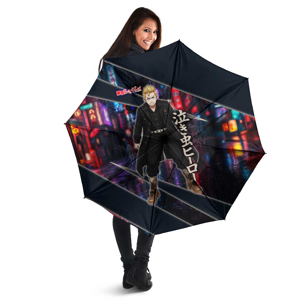 Hanagaki Takemichi Naoto Umbrella Neon Time-Travel Urban Art Style
