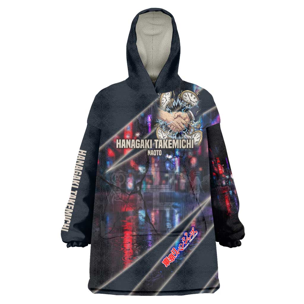 Hanagaki Takemichi Naoto Wearable Blanket Hoodie Neon Time-Travel Urban Art Style