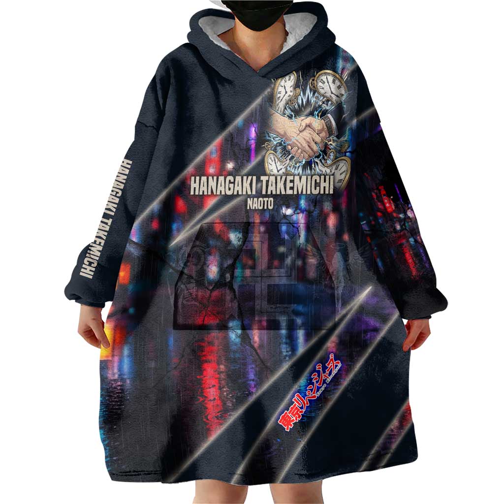 Hanagaki Takemichi Naoto Wearable Blanket Hoodie Neon Time-Travel Urban Art Style
