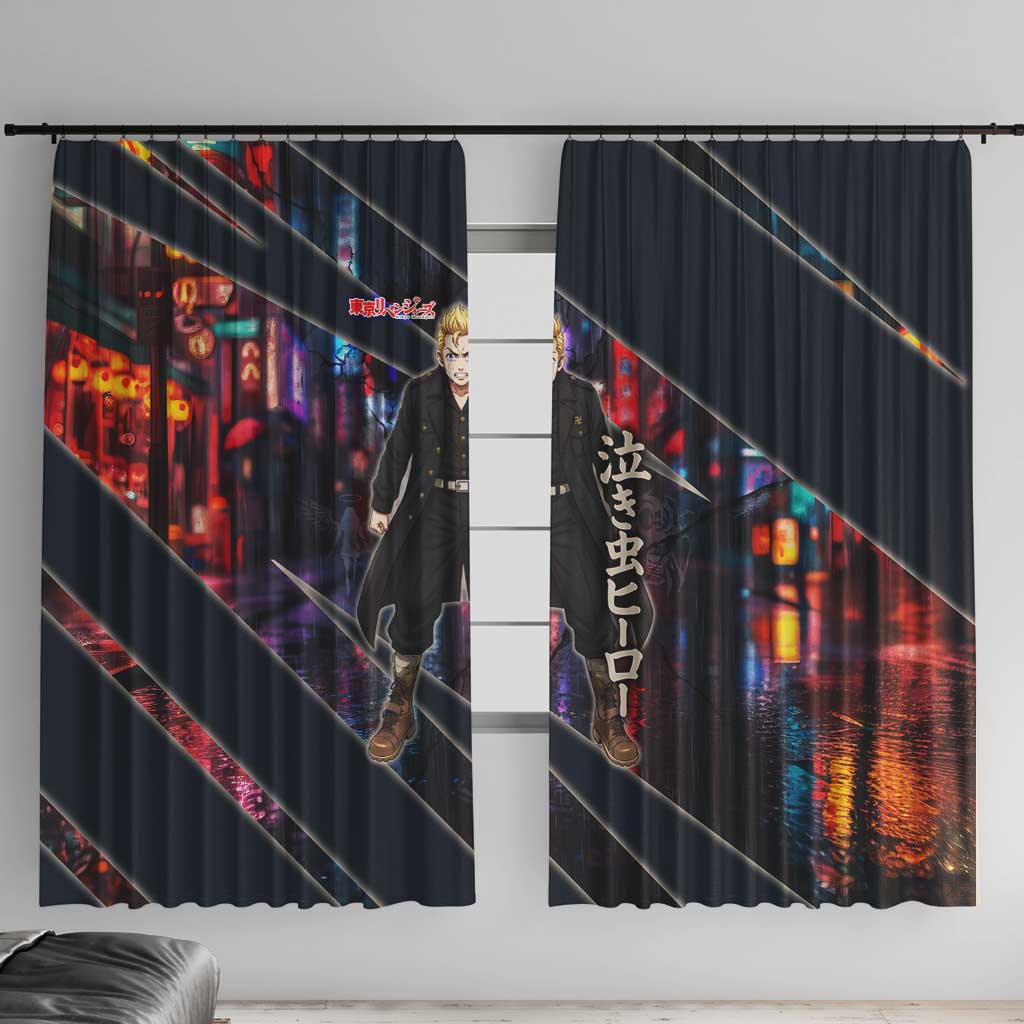 Hanagaki Takemichi Naoto Window Curtain Neon Time-Travel Urban Art Style