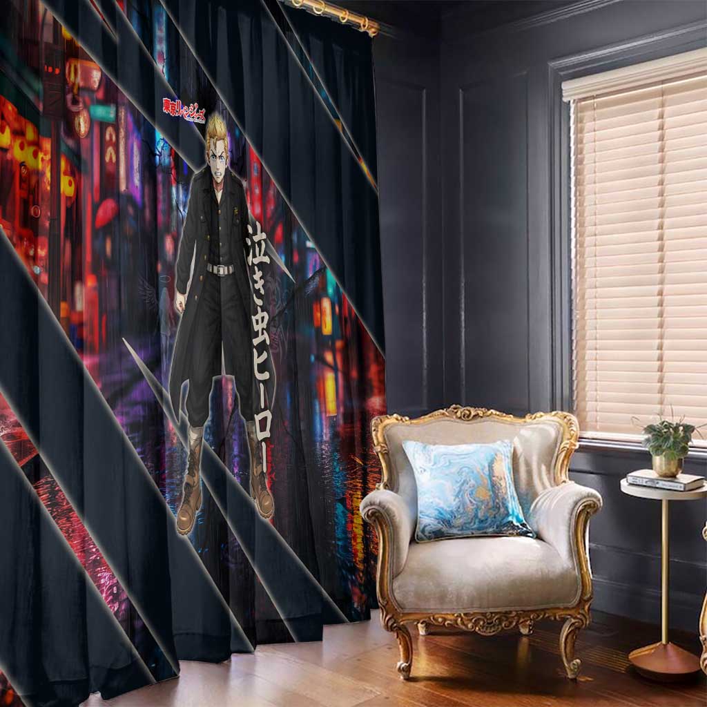 Hanagaki Takemichi Naoto Window Curtain Neon Time-Travel Urban Art Style