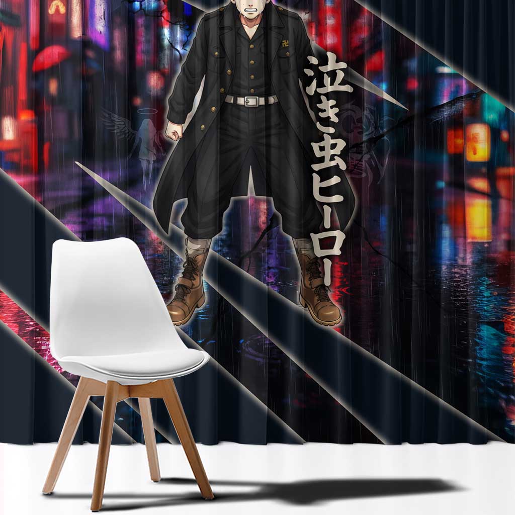 Hanagaki Takemichi Naoto Window Curtain Neon Time-Travel Urban Art Style