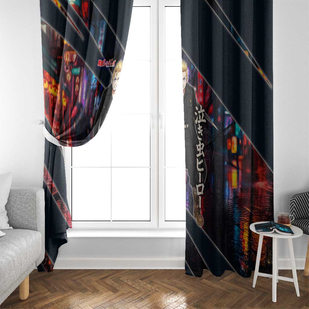 Hanagaki Takemichi Naoto Window Curtain Neon Time-Travel Urban Art Style