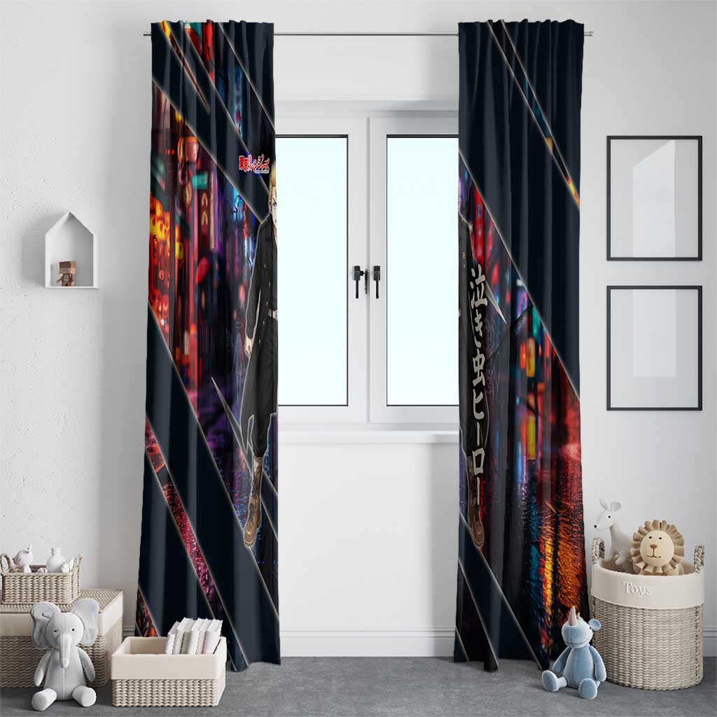 Hanagaki Takemichi Naoto Window Curtain Neon Time-Travel Urban Art Style