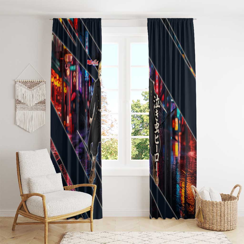 Hanagaki Takemichi Naoto Window Curtain Neon Time-Travel Urban Art Style