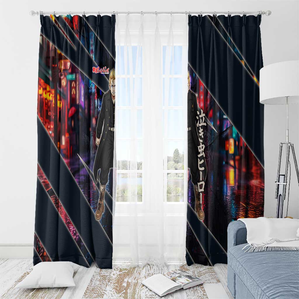 Hanagaki Takemichi Naoto Window Curtain Neon Time-Travel Urban Art Style