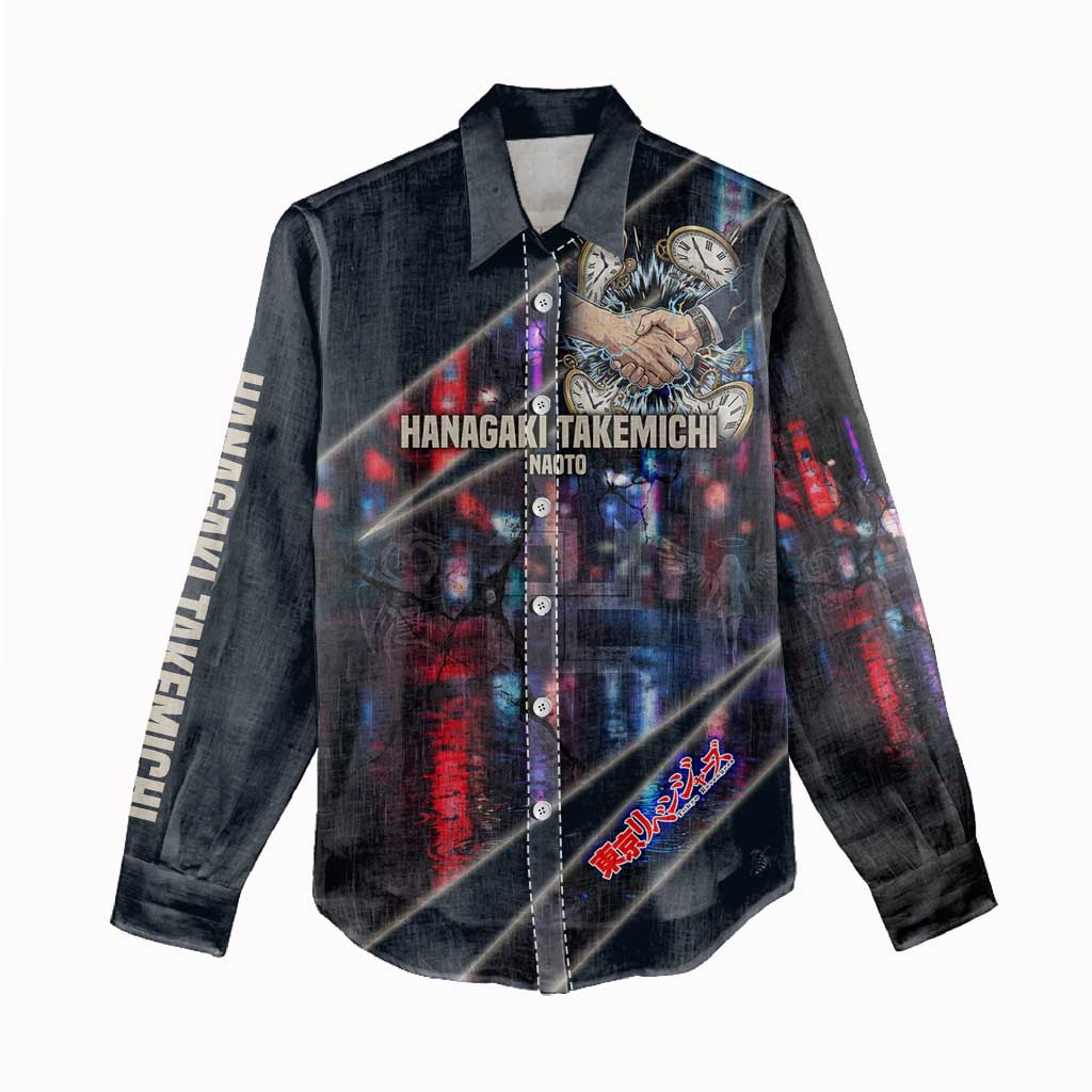 Hanagaki Takemichi Naoto Women Casual Shirt Neon Time-Travel Urban Art Style
