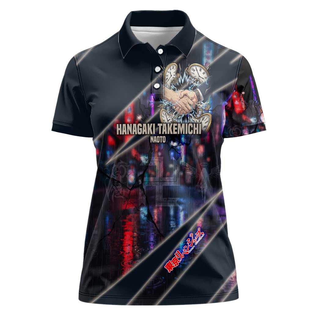 Hanagaki Takemichi Naoto Women Polo Shirt Neon Time-Travel Urban Art Style