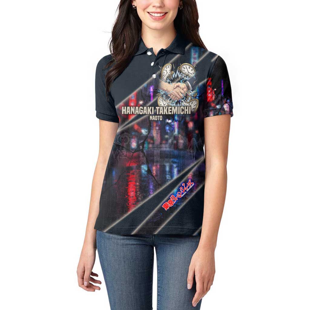 Hanagaki Takemichi Naoto Women Polo Shirt Neon Time-Travel Urban Art Style