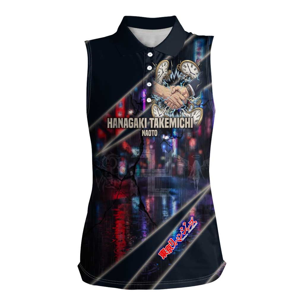 Hanagaki Takemichi Naoto Women Sleeveless Polo Shirt Neon Time-Travel Urban Art Style