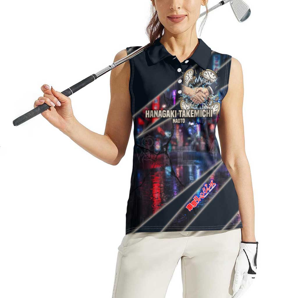 Hanagaki Takemichi Naoto Women Sleeveless Polo Shirt Neon Time-Travel Urban Art Style