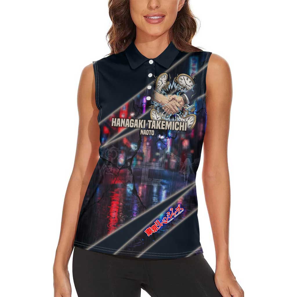 Hanagaki Takemichi Naoto Women Sleeveless Polo Shirt Neon Time-Travel Urban Art Style