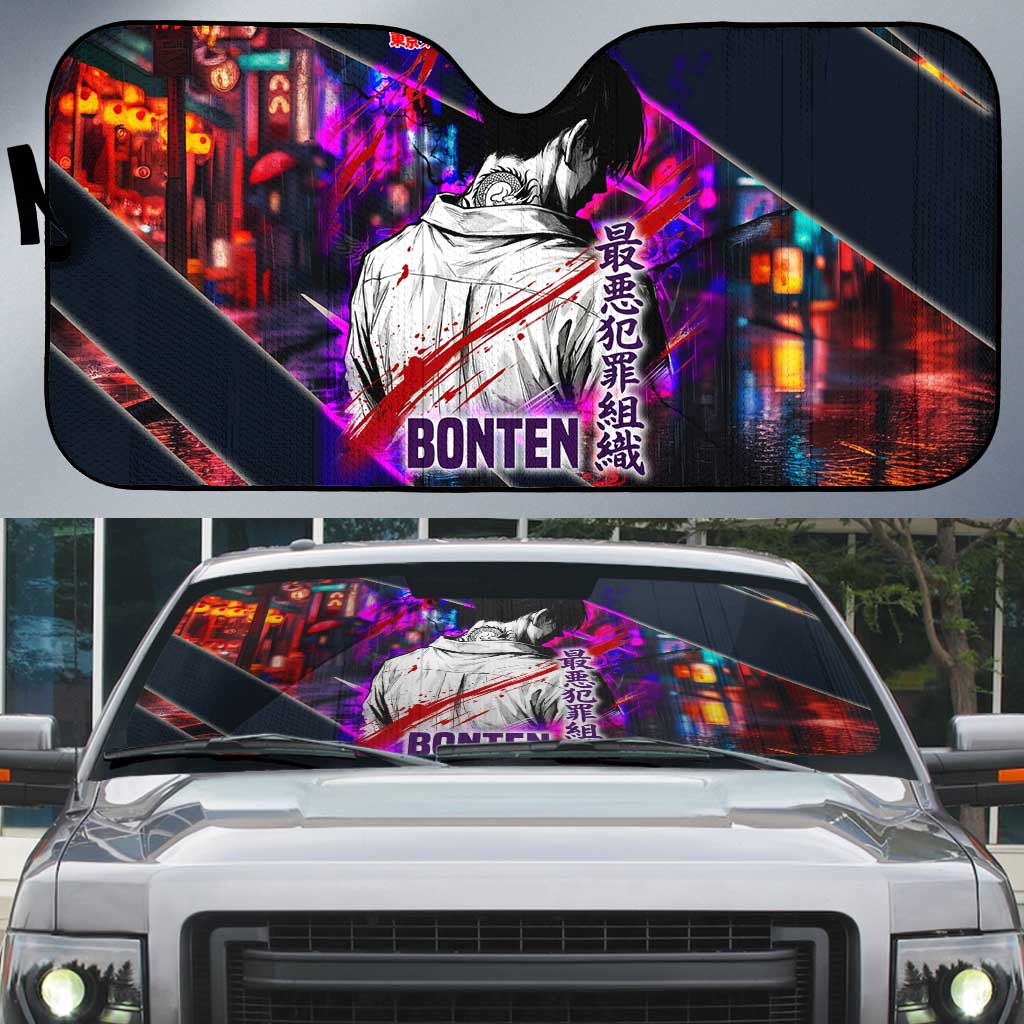 Bonten Era The Darkest Future Auto Sun Shade Cyberpunk Noir Gang Art Style