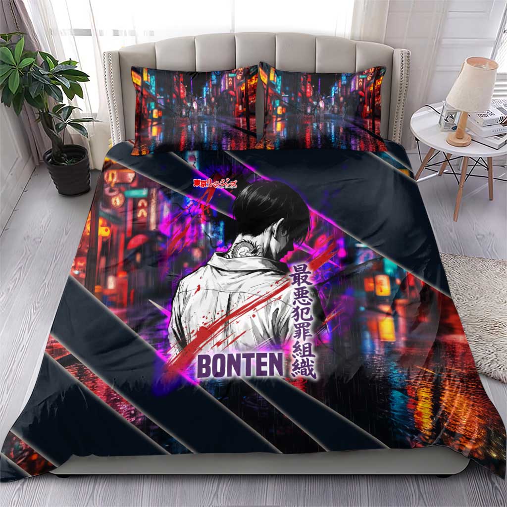 Bonten Era The Darkest Future Bedding Set Cyberpunk Noir Gang Art Style