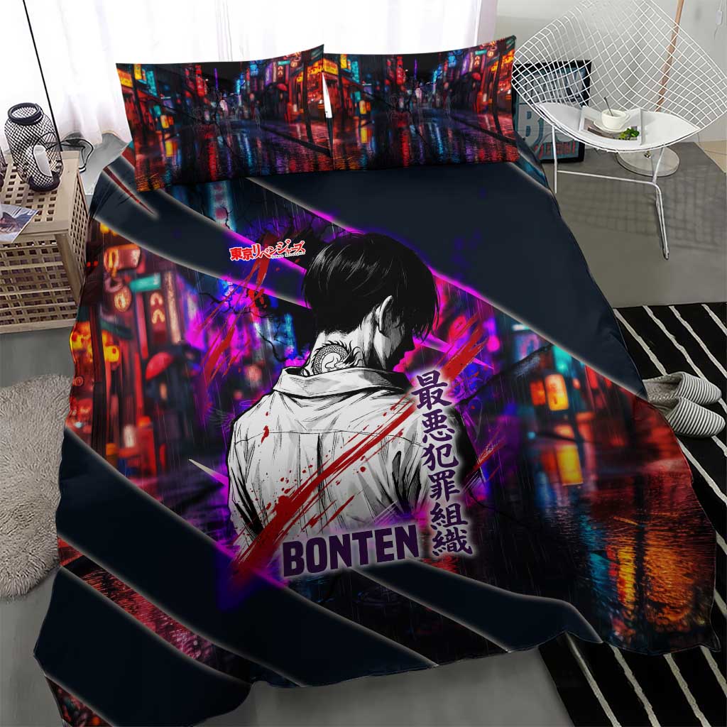 Bonten Era The Darkest Future Bedding Set Cyberpunk Noir Gang Art Style