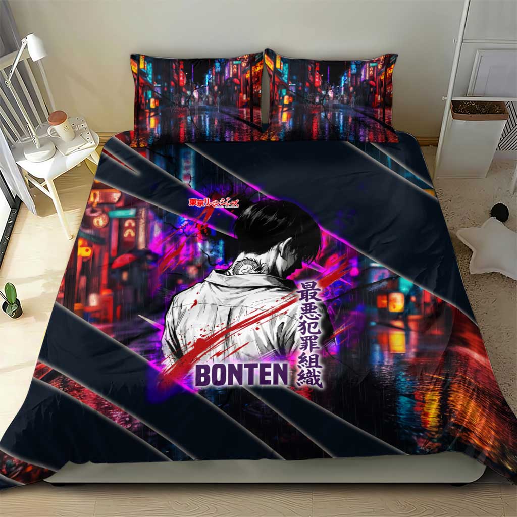 Bonten Era The Darkest Future Bedding Set Cyberpunk Noir Gang Art Style