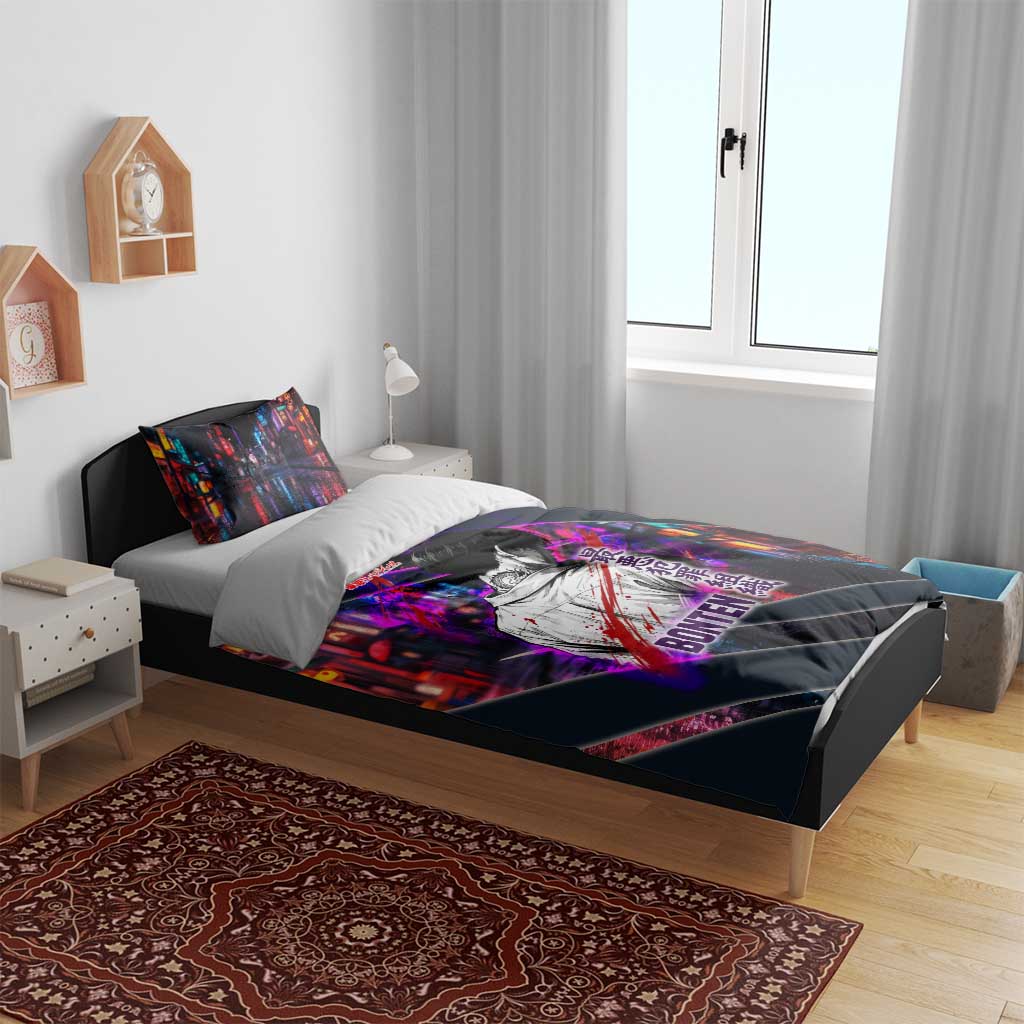 Bonten Era The Darkest Future Bedding Set Cyberpunk Noir Gang Art Style