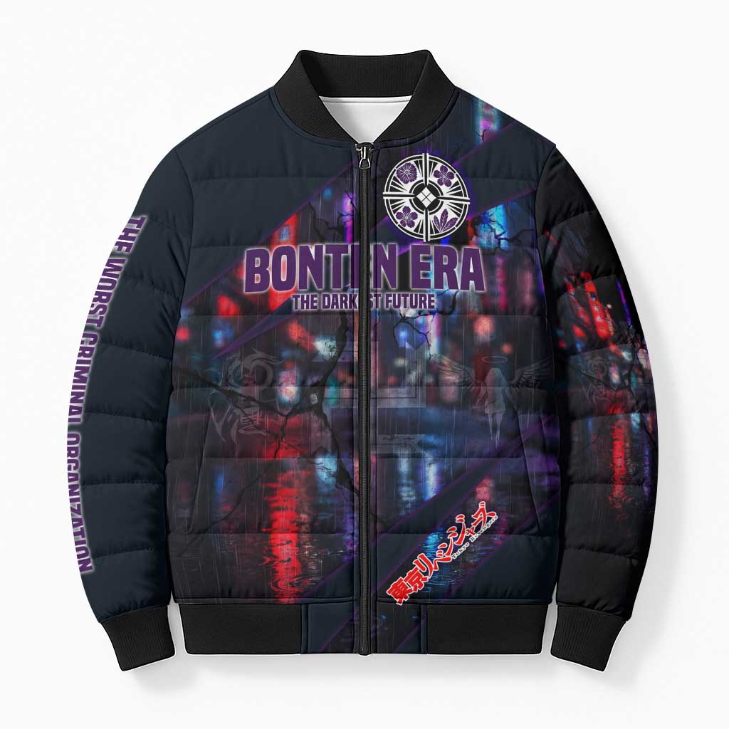 Bonten Era The Darkest Future Bomber Puffer Jacket Cyberpunk Noir Gang Art Style
