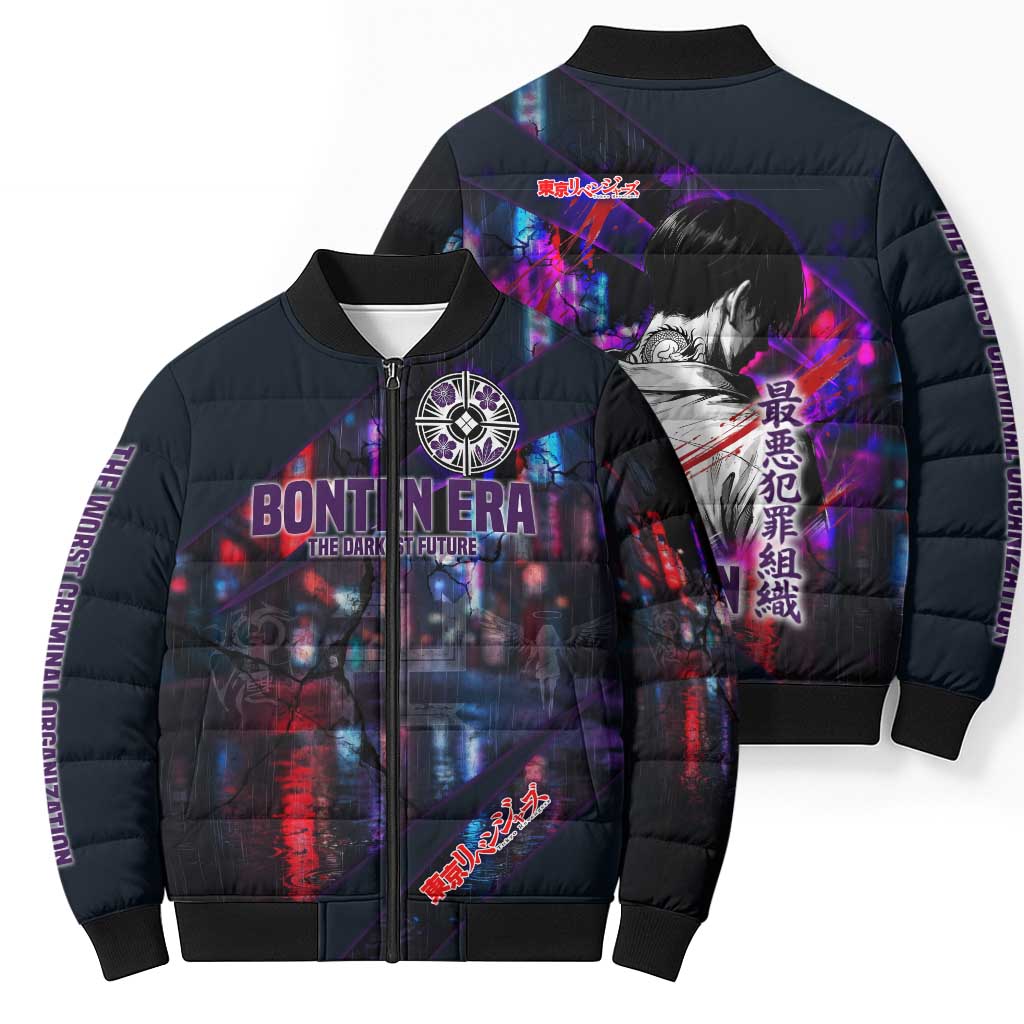 Bonten Era The Darkest Future Bomber Puffer Jacket Cyberpunk Noir Gang Art Style