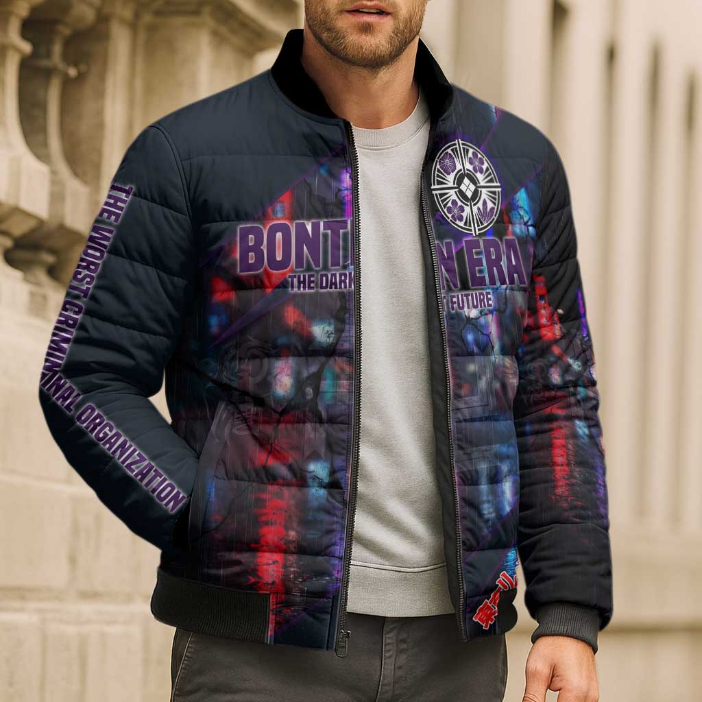 Bonten Era The Darkest Future Bomber Puffer Jacket Cyberpunk Noir Gang Art Style