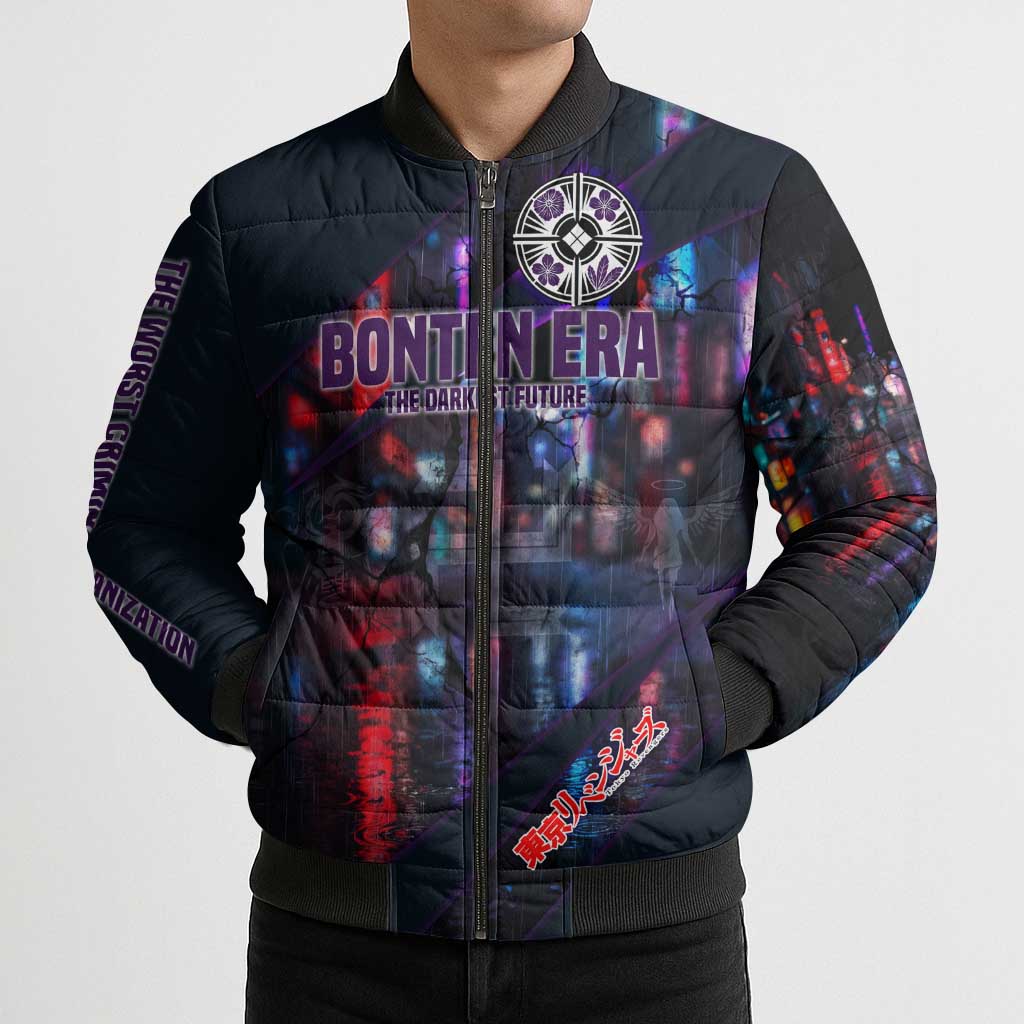 Bonten Era The Darkest Future Bomber Puffer Jacket Cyberpunk Noir Gang Art Style
