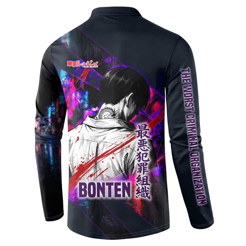 Bonten Era The Darkest Future Button Sweatshirt Cyberpunk Noir Gang Art Style