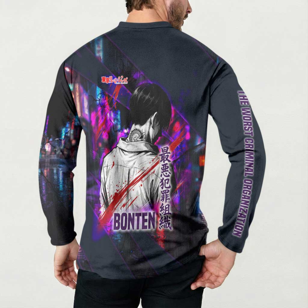 Bonten Era The Darkest Future Button Sweatshirt Cyberpunk Noir Gang Art Style