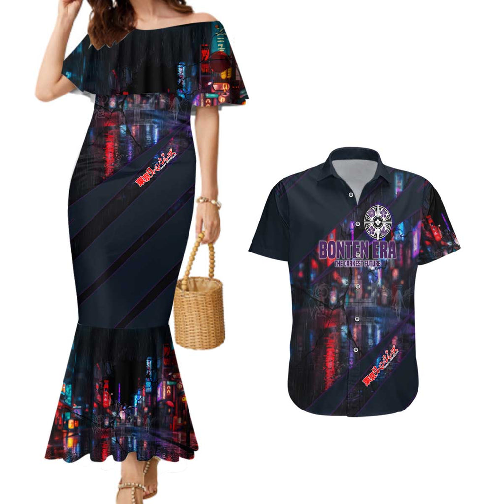 Bonten Era The Darkest Future Couples Matching Mermaid Dress and Hawaiian Shirt Cyberpunk Noir Gang Art Style